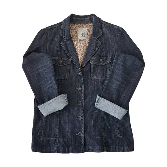 LOIS DENIM Jean Jacket Blazer Small US S Stretch Denim Dark Wash - Picture 11 of 11